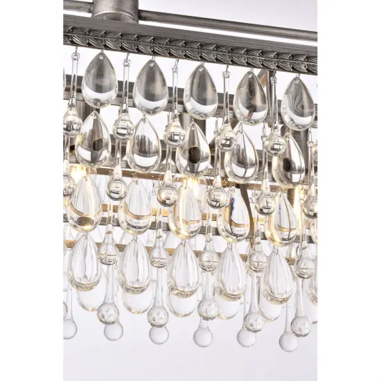 Nordic 32 inch rectangle pendant in antique silver {4}