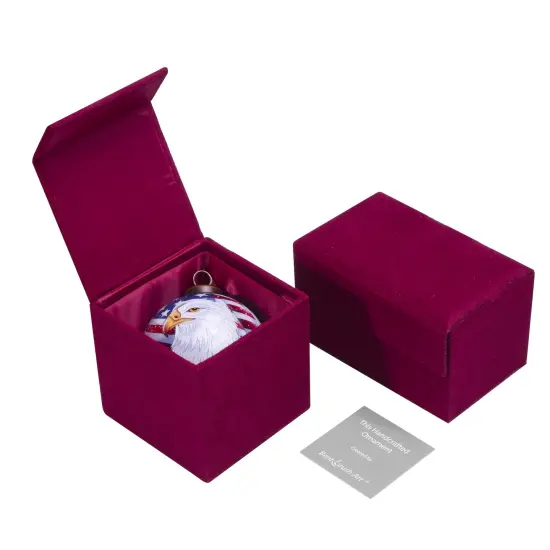 Holiday Lights Santa Hand Painted Glass Hanging Ornament {3}