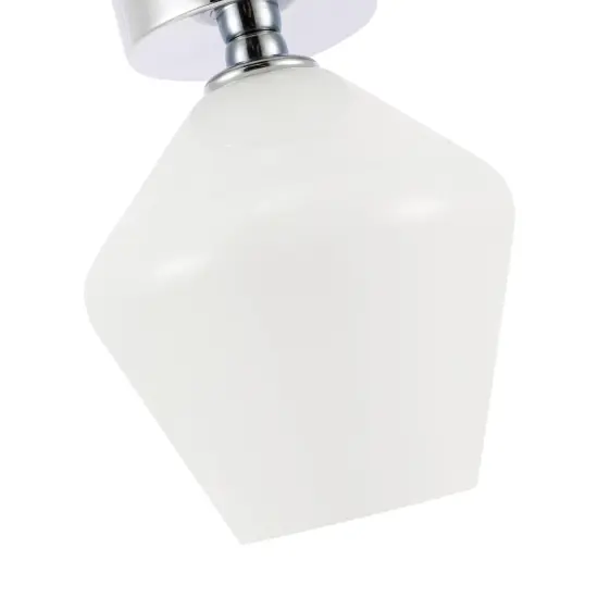 Gene 1 light Chrome and Frosted white glass Flush mount {6}