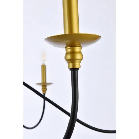 Rohan 48 inch chandelier in matte black and brass {6}