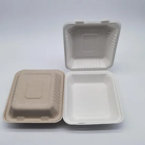 Northlight 200-Count Single Compartment Hinged White Take Out Containers - 9" {1}