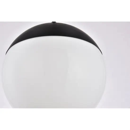Eclipse 1 Light Black plug in pendant With Frosted White Glass {4}