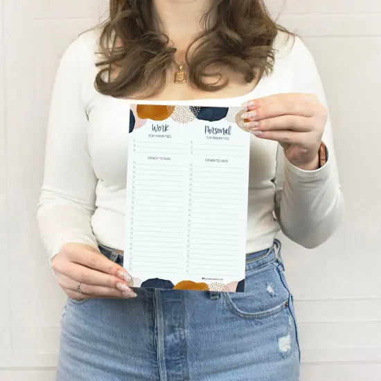 bloom daily planners Planning Pad, 6" x 9", Work & Personal To-Do List, Earthy Abstract {2}