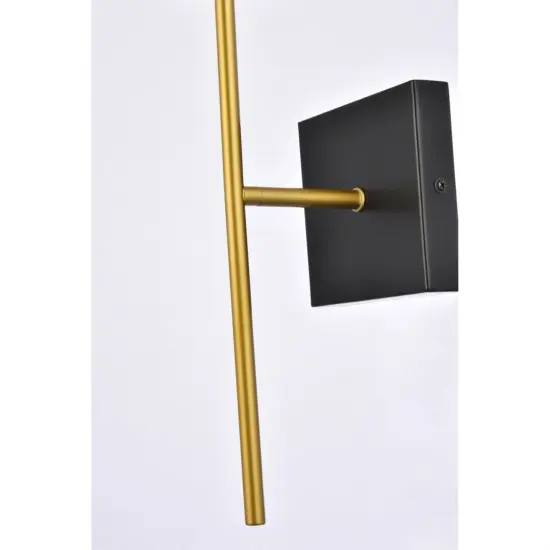 Neri 1 light black and brass and clear glass wall sconce {6}