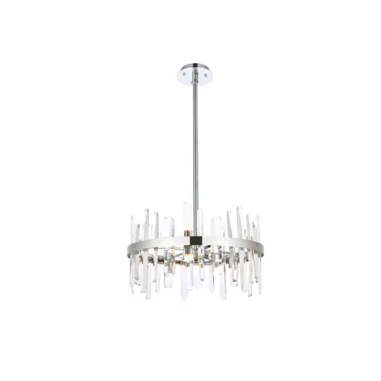 Serena 20 inch crystal round pendant in chrome {1}