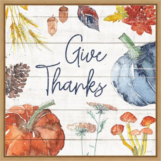 Fall Flair VI Shiplap by Anne Tavoletti Canvas Art Framed {1}