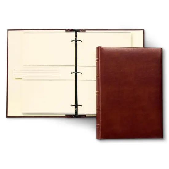 Gallery Leather Slimline Photo Album 4x6-3 Ring Binder, 60 Pages for 120 Photos, Fillable, Can Fit 4x6 Photos, Handcrafted - 11.75 x 8.0 " Acadia Plum {4}