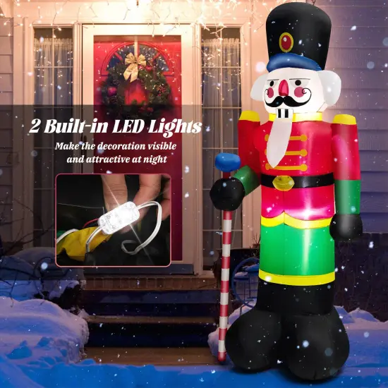 8 Feet Inflatable Nutcracker Soldier with 2 Built-in LED Lights {2}