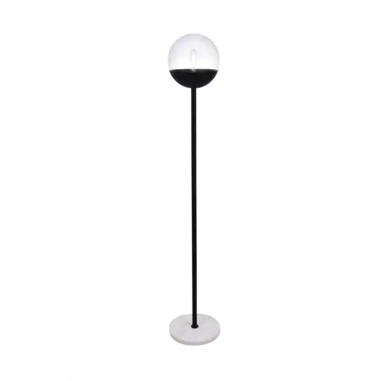 Eclipse 1 Light Black Floor Lamp With Clear Glass {3}