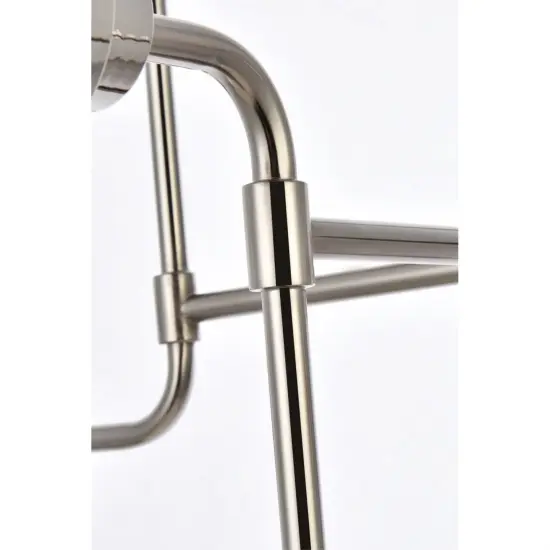 Hanson 8 lights pendant in polished nickel with frosted shade {6}