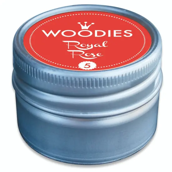 WOODIES Stamp Pad Ink Tin, Royal Rose, Dye-based Ink, Vibrant Color, 1-1/2 round Tin {2}