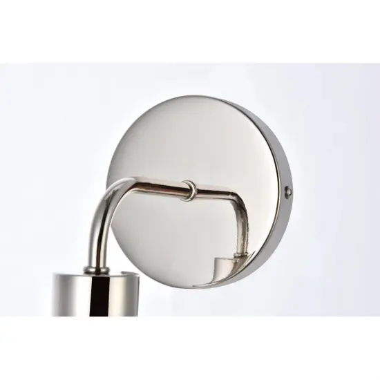 Hanson 1 light bath sconce in polished nickel with clear shade {6}