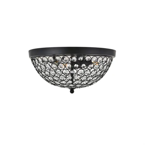 Taye 3 light Matte Black Flush Mount {5}
