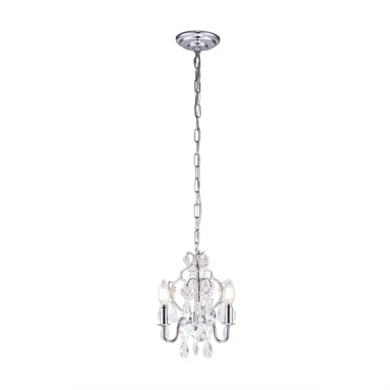 Karter Collection Pendant D9.5 H12.2 Lt:3 Chrome Finish {3}