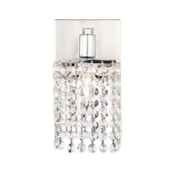 Phineas 1 light Chrome and Clear Crystals wall sconce {3}