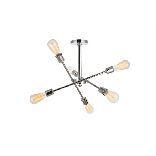 Axel 6 Lights polished Nickel Flush Mount {3}