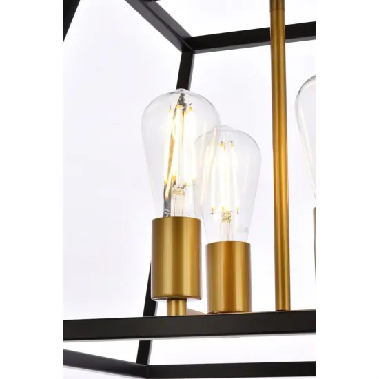 Declan 16 inch pendant in black and brass {5}