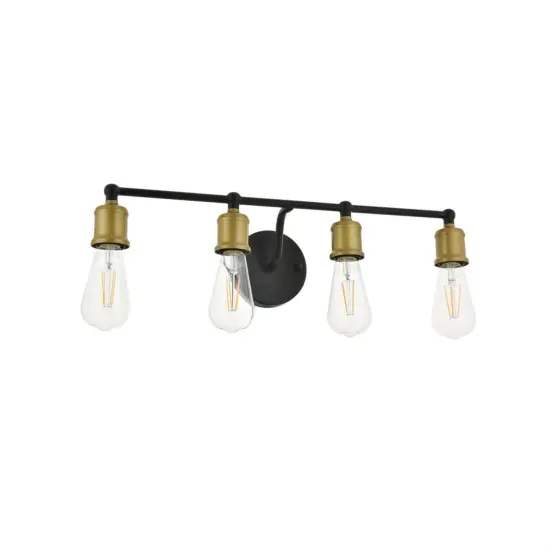 Serif 4 light brass and black Wall Sconce {5}