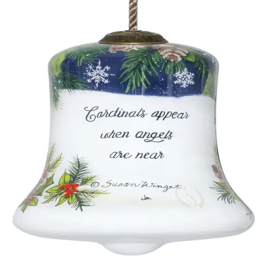 Cardinal Appear When Angels are Near Hand Painted Glass Hanging Ornament {2}