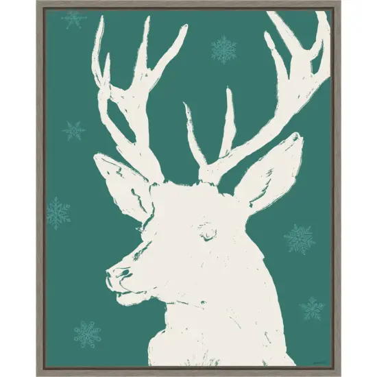 Seasonal Shades V Reindeer by Anne Tavoletti Canvas Art Framed {1}