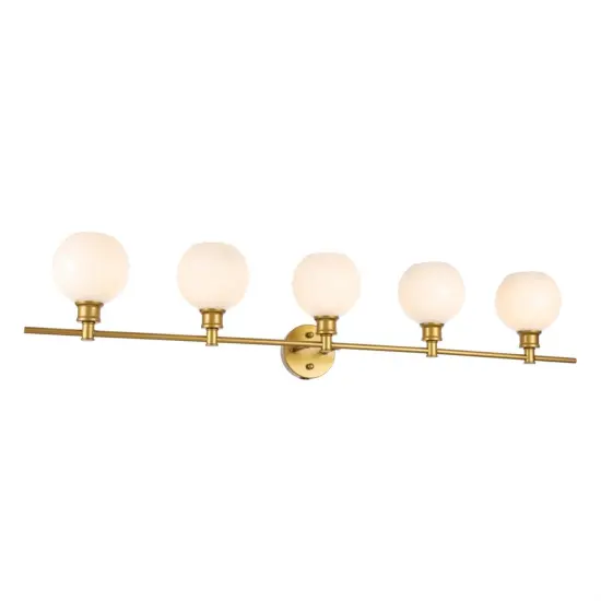 Collier 5 light Brass and Frosted white glass Wall sconce {4}