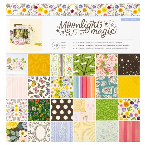 Crate Paper Single-Sided Paper Pad 12"X12" 48/Pkg-Moonlight Magic {1}