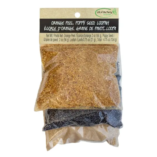 Life Of The Party Exfoliating Additives 3/Pkg-Orange Peel, Poppy Seed, and Loofah {1}