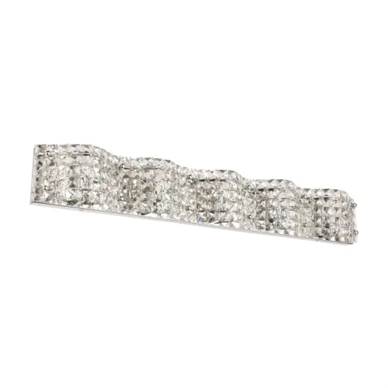 Ollie 5 light Chrome and Clear Crystals wall sconce {5}