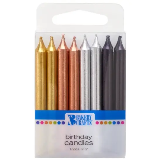 Metallic Smooth Specialty Candles, 16pc {1}