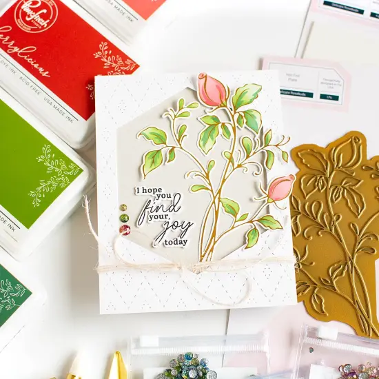 Pinkfresh Studio Hot Foil Plate-Delicate Rosebuds {2}