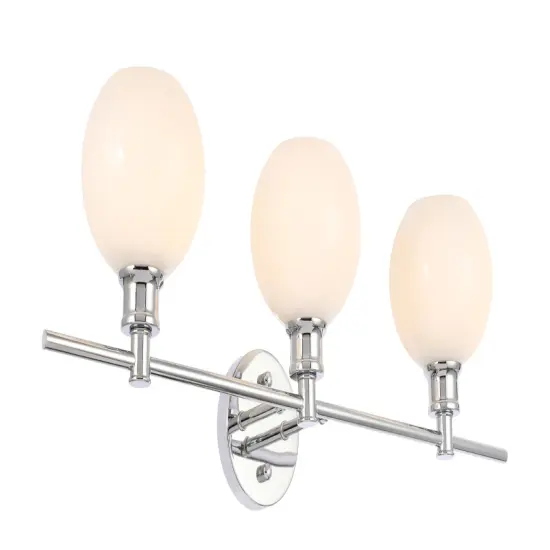 Collier 3 light Chrome and Frosted white glass Wall sconce {6}