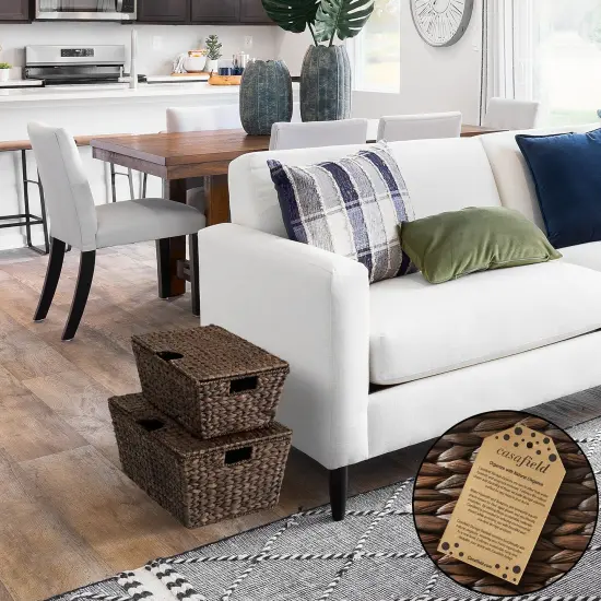 Casafield Water Hyacinth Storage Baskets with Tapered Bottoms and Lids, Multipurpose Organizers for Bedroom, Bathroom, Laundry, Home Office {2}