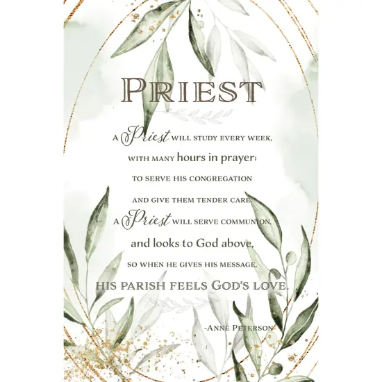 Dexsa Priest Inspirational Wood Plaque 6 inches x 9 inches {1}