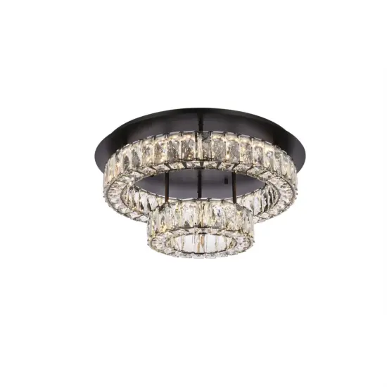 Monroe 22 inch LED double flush mount in black {3}