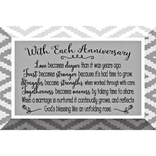 Dexsa With Each Anniversary Glass Plaque with Easel 4 inches x 6 inches {1}