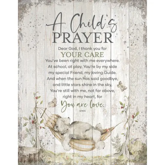 Dexsa A Child's Prayer Wood Plaque 11.75x15 {1}
