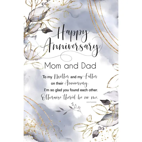 Dexsa Happy Anniversary Mom And Dad Inspirational Wood Plaque 6 inches x 9 inches {1}