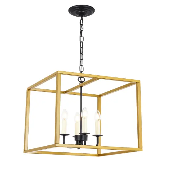 Eclipse 4 light Brass and Black pendant {6}