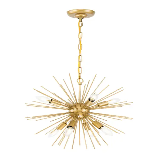 Timber 8 light Brass pendant {6}