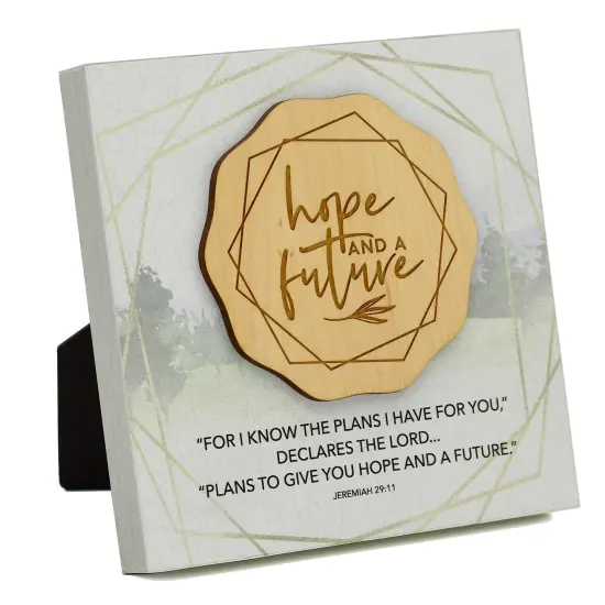 Dexsa Hope And A Future Meadow Wood Plaque 6 inches x 6 inches {1}