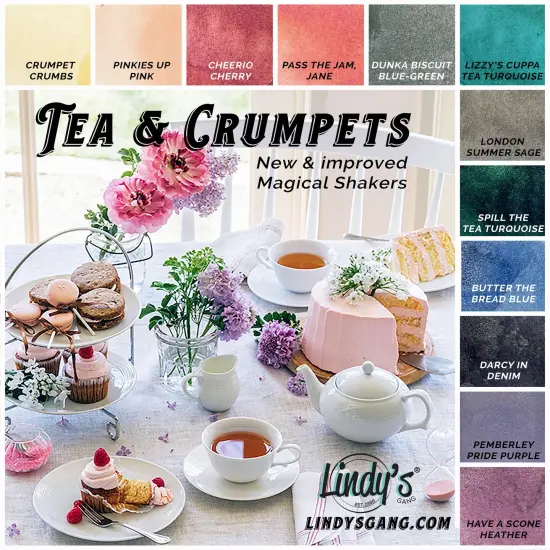 Lindy's Stamp Gang Magical Shaker 2.0 Set 12/Pkg-Tea & Crumpets {3}
