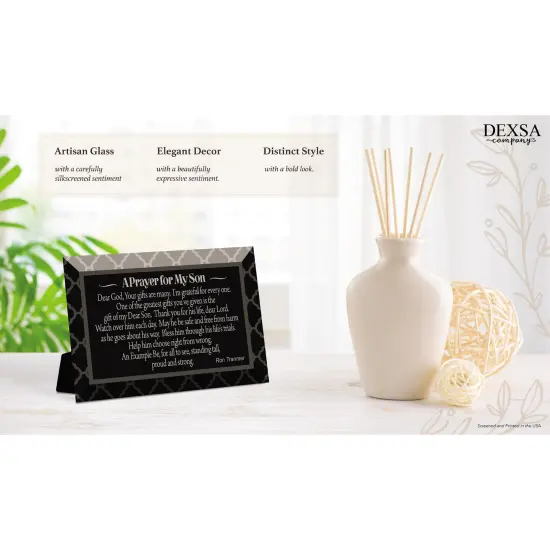 Dexsa Prayer For My Son Glass Plaque with Easel 4 inches x 6 inches {3}