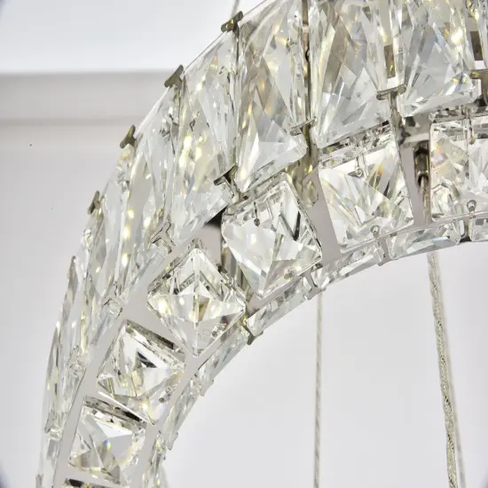 Monroe Integrated LED chip light Chrome Pendant Clear Royal Cut Crystal {6}