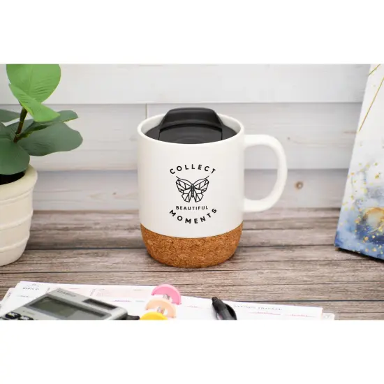 Dexsa Collect Beautiful Moments Designer Cork Bottom Mug with Lid - 14 oz {2}