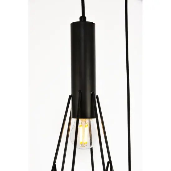 Jago Collection Pendant D16.0 H30.4 Lt:3 Black Finish {4}
