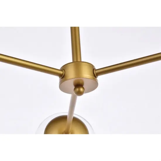 Briggs 32 inch pendant in brass with clear shade {4}