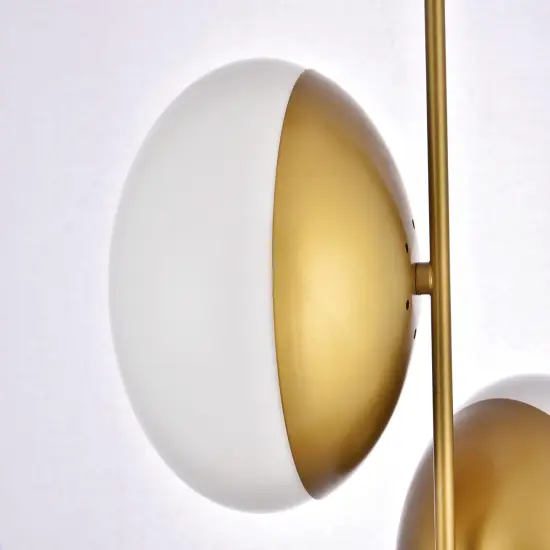 Eclipse 3 Lights Brass Pendant With Frosted White Glass {6}