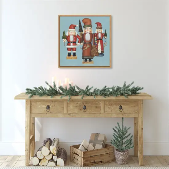 Santa Nutcrackers by David Carter Brown Canvas Art Framed {5}