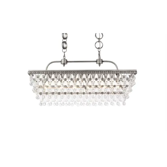 Nordic 32 inch rectangle pendant in antique silver {3}