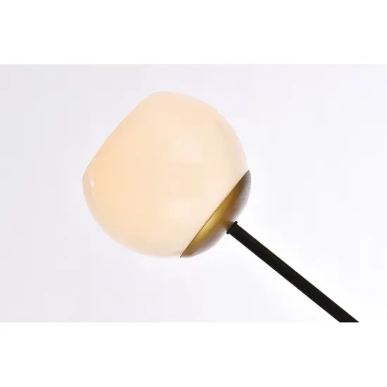 Axl 24 inch pendant in black and brass with white shade {5}